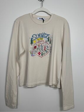Daydreamer St.Moritz Graphic Long Sleeve Tee Women’s XL 100% Cotton